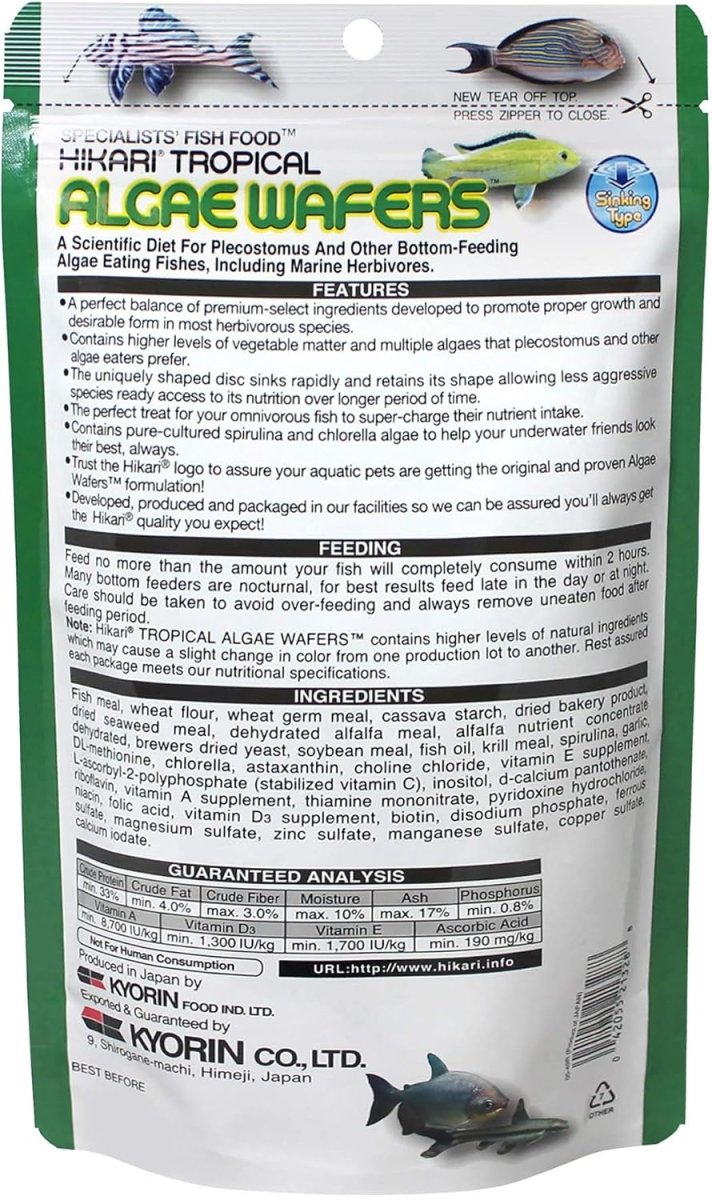 Hikari Algae Wafers Rapidly Sinking Wafer Fish Food